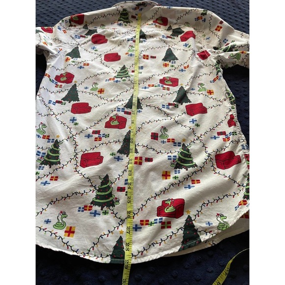 Men's American Rag Cartoon Christmas Tree Snake Shirt SZ S Cotton *READ - Picture 4 of 9